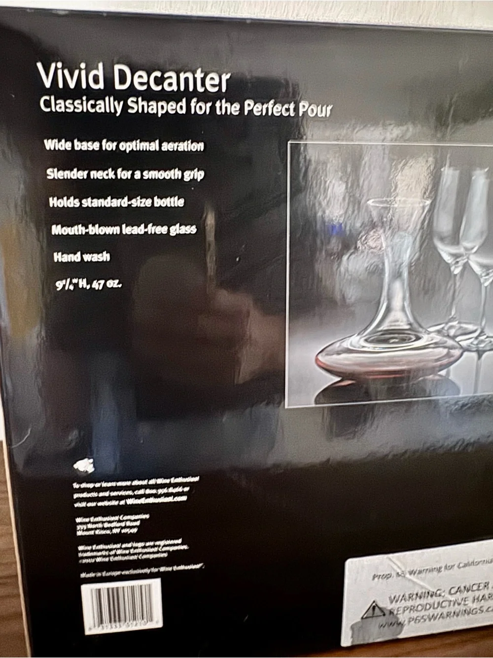 Wine Enthusiast Vivid Decanter-Classically Shaped for the Perfect Pour